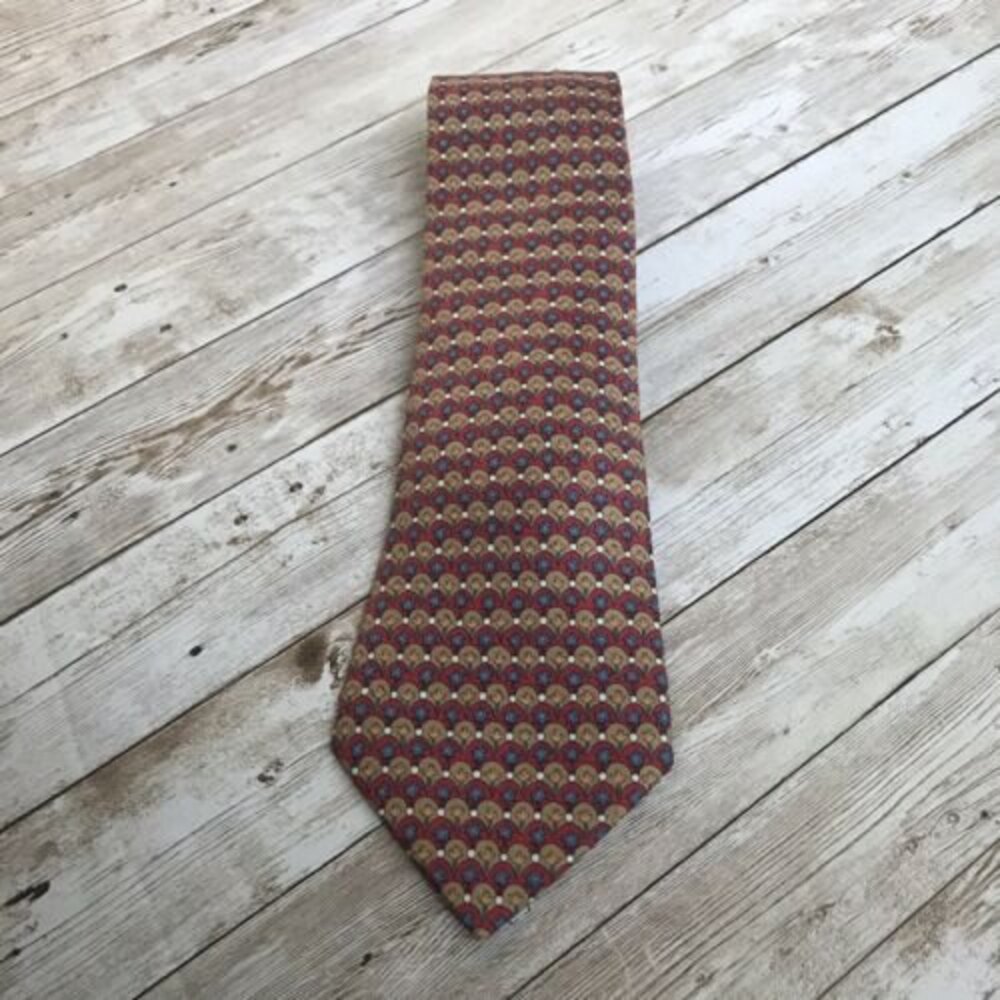 Hermes Men's Tie Red, Blue Floral - 7673 TA - Made in France